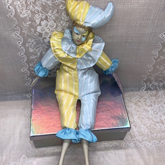 17" Vtg Sugar Loaf Harlequinn jester clown classiques - Picture 2 of 12